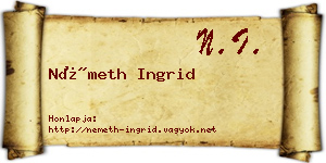 Németh Ingrid névjegykártya