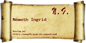 Németh Ingrid névjegykártya